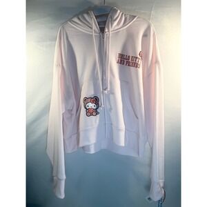 Hello Kitty and Friends Pink Zip Up Hoodie Bear Costume Cropped XL NEW